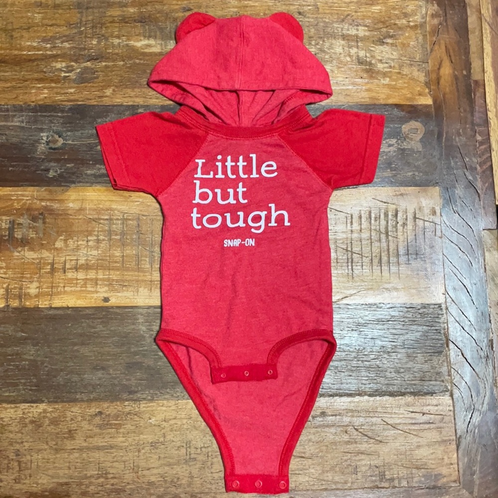 Snap-On hooded onesie.